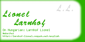 lionel larnhof business card
